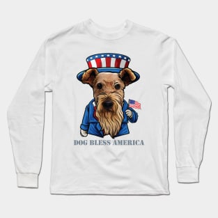 Fourth of July Pun Airedale Terrier Long Sleeve T-Shirt